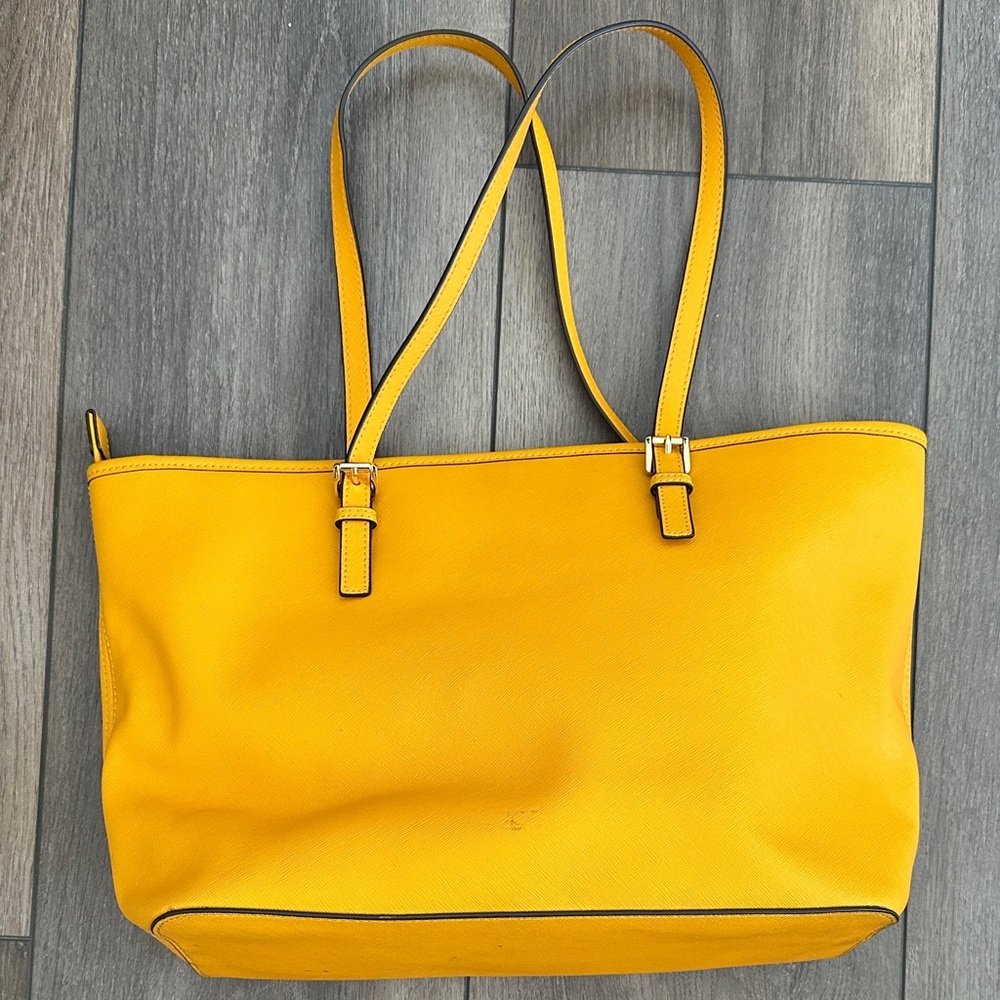 Michael Kors Bright Yellow Saffiano Leather Tote - Picture 5 of 6